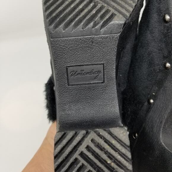UnionBay Black Faux Fur Slip ons Clogs Platform  Slides 11 - Picture 7 of 10
